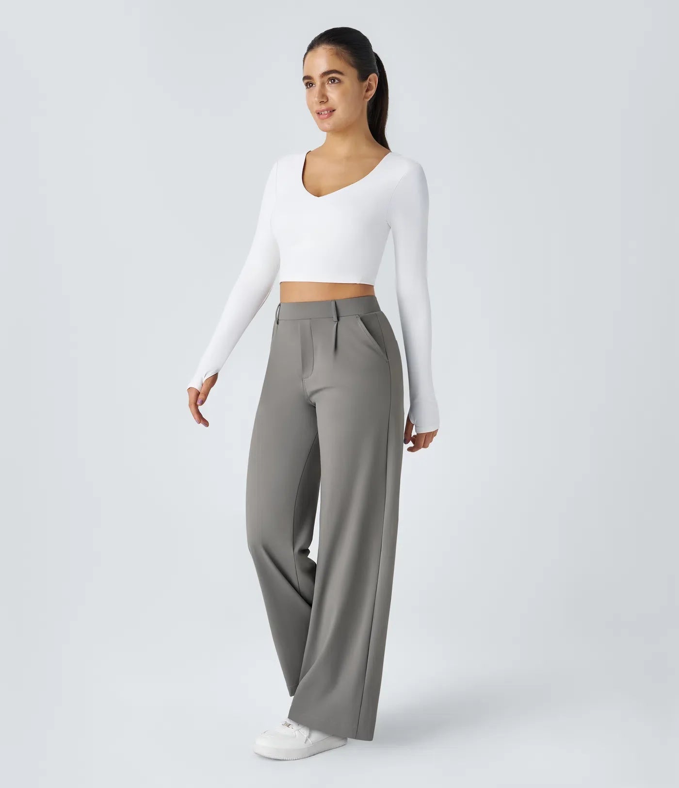 Pantalón de corte recto elástico y suave al tacto