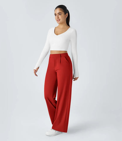 Pantalón de corte recto elástico y suave al tacto