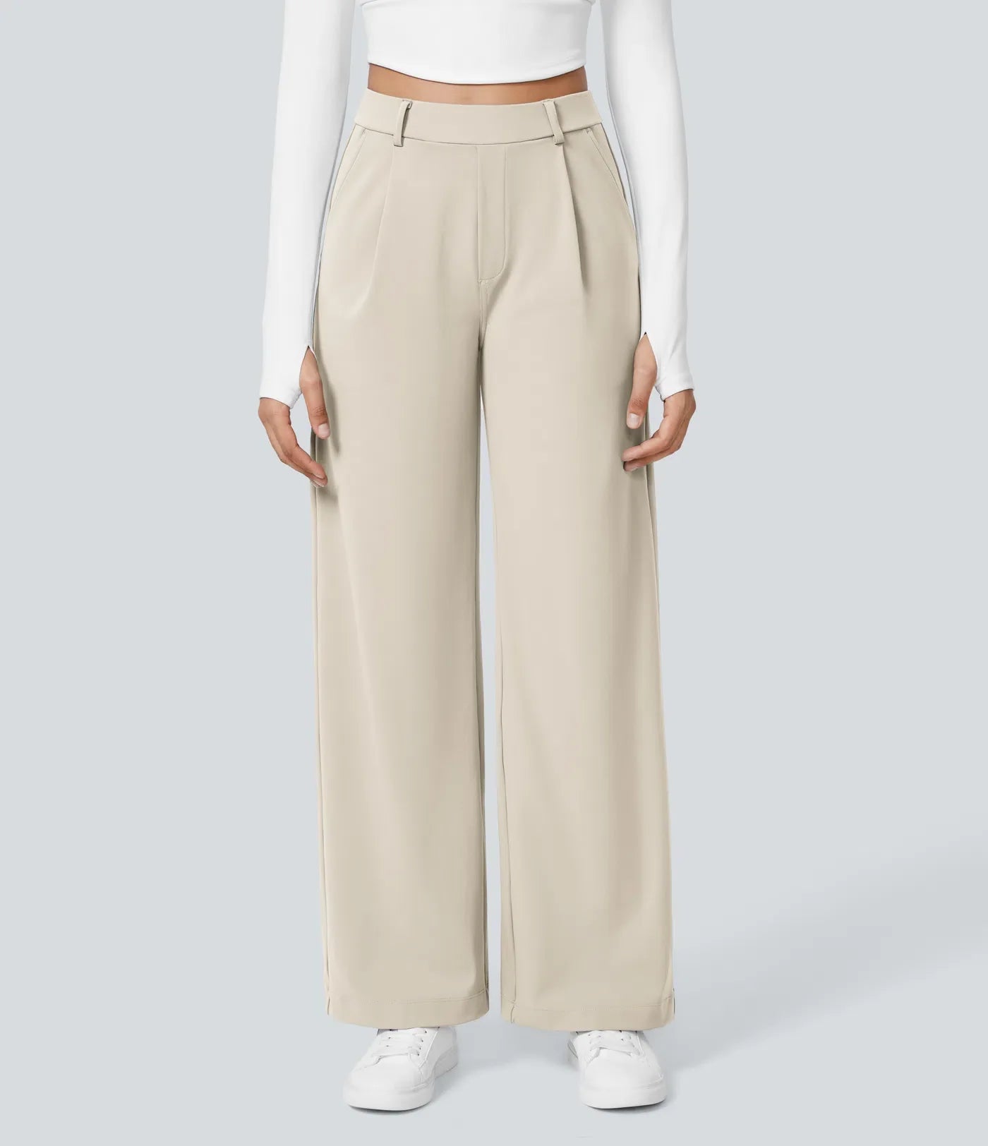 Pantalón de corte recto elástico y suave al tacto