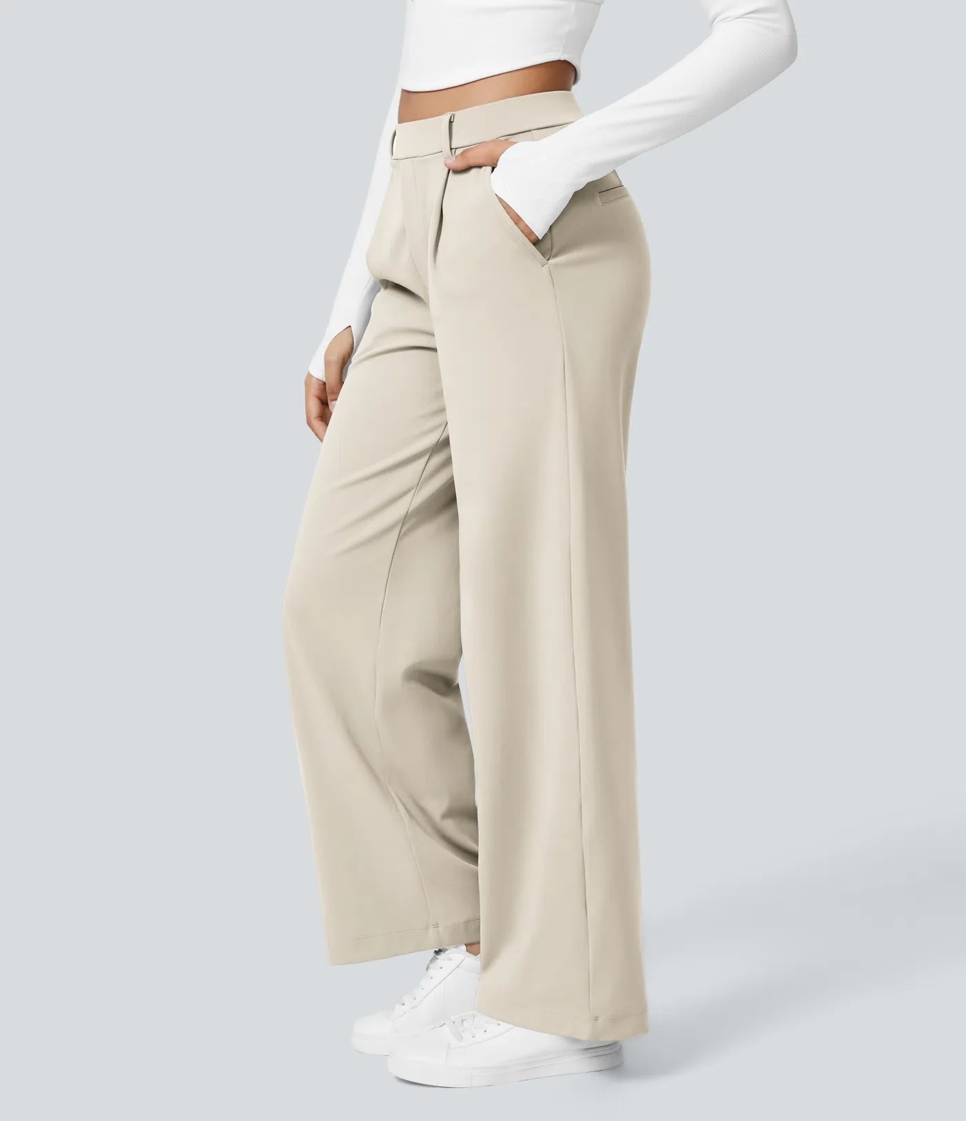 Pantalón de corte recto elástico y suave al tacto