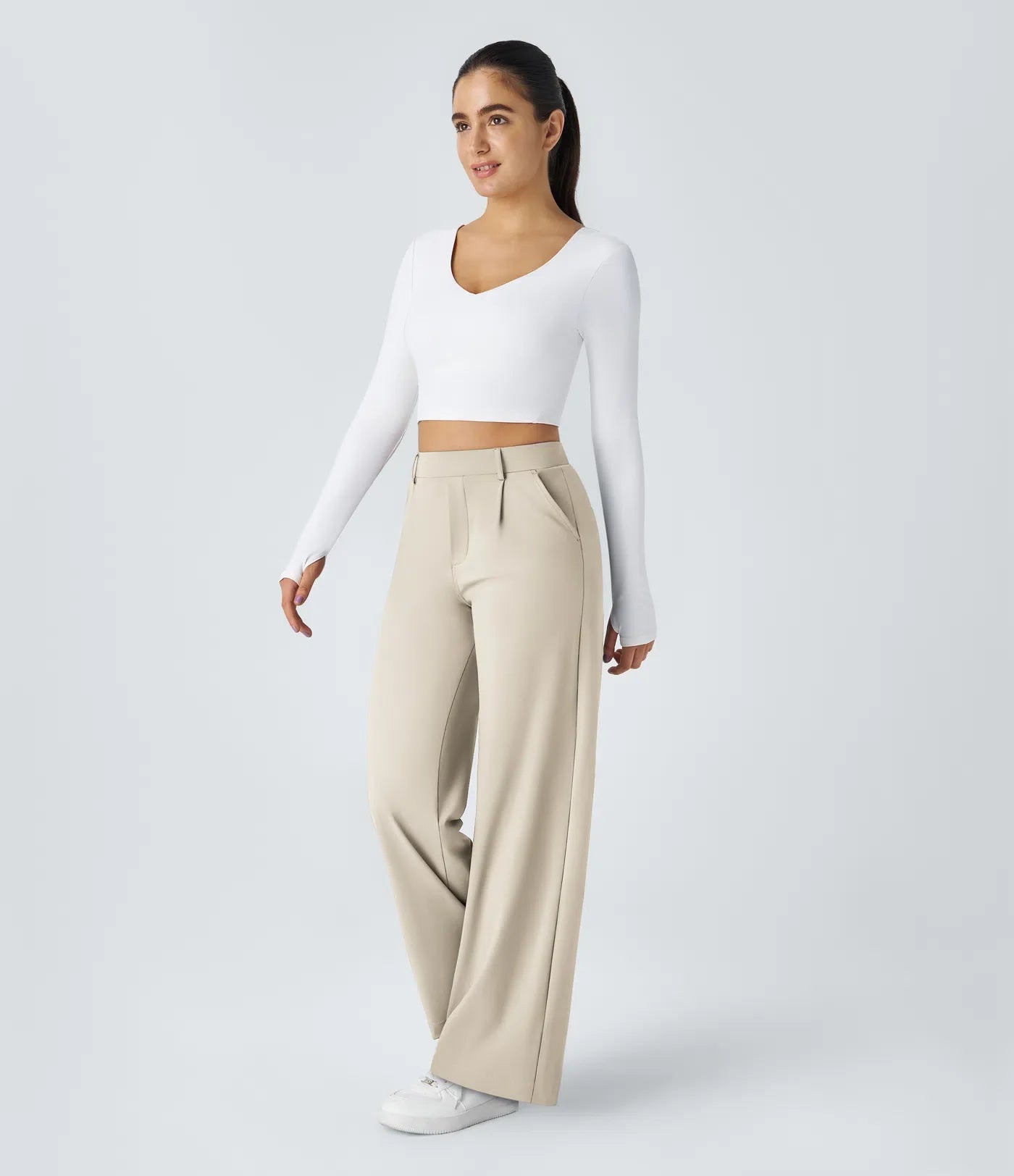 Pantalón de corte recto elástico y suave al tacto