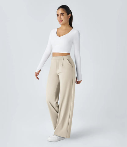 Pantalón de corte recto elástico y suave al tacto
