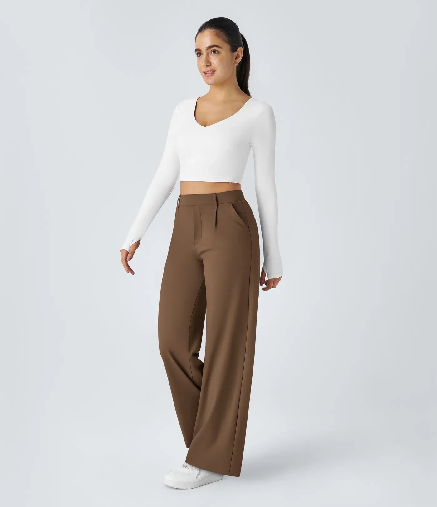 Pantalón de corte recto elástico y suave al tacto
