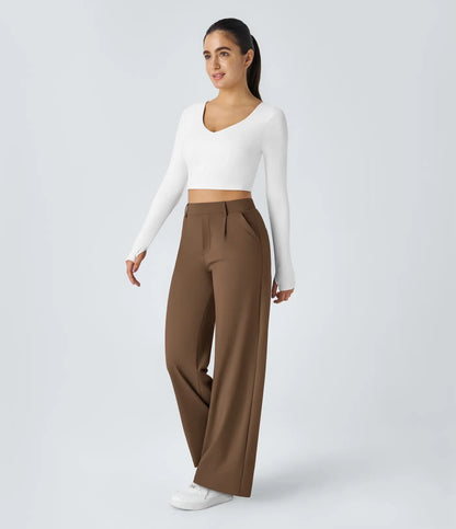 Pantalón de corte recto elástico y suave al tacto