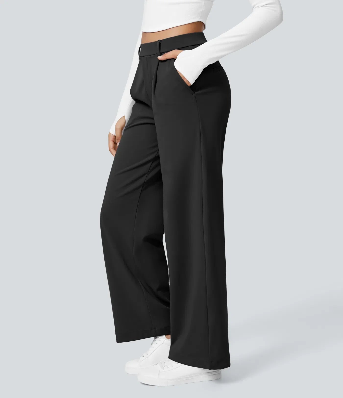 Pantalón de corte recto elástico y suave al tacto