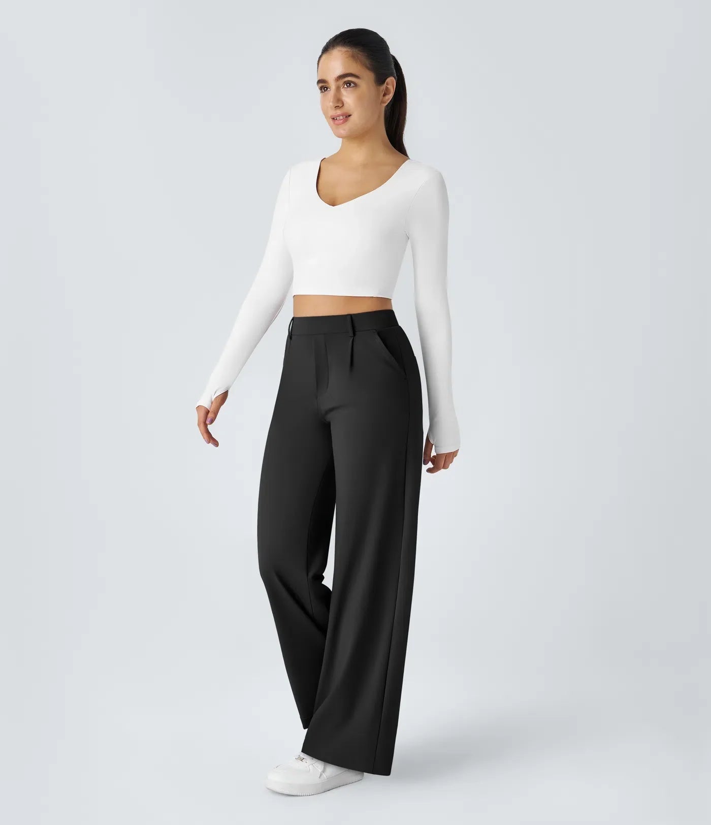 Pantalón de corte recto elástico y suave al tacto