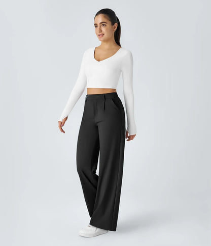 Pantalón de corte recto elástico y suave al tacto